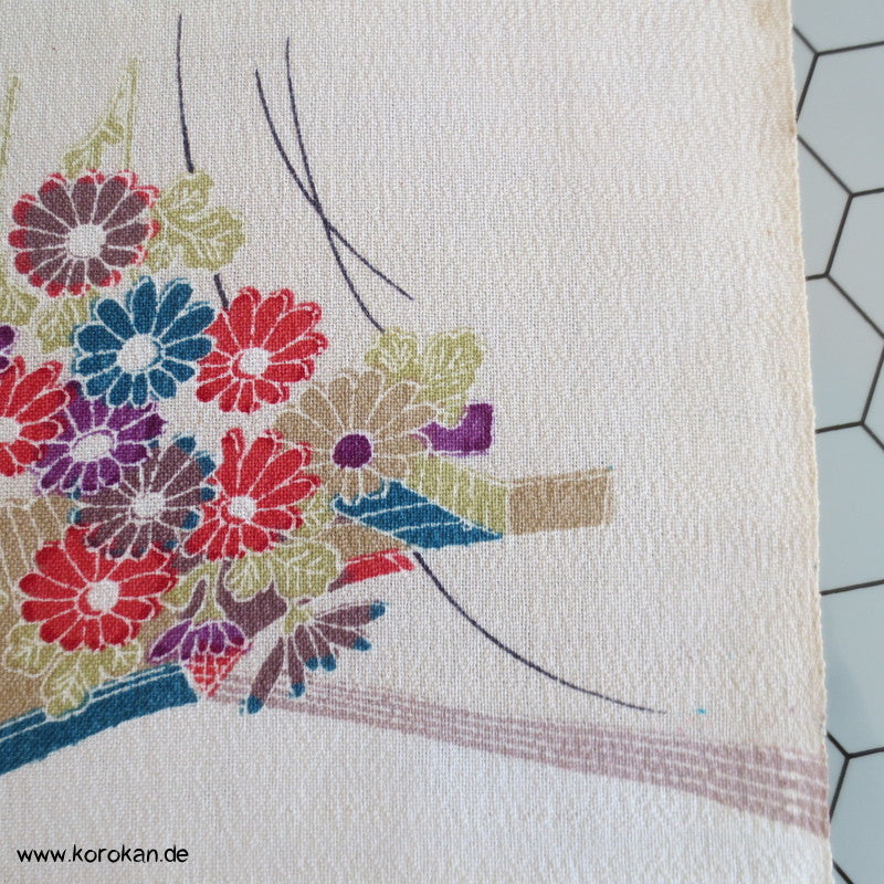 Blüten am Fluss Wolle Kimono Stoffrest