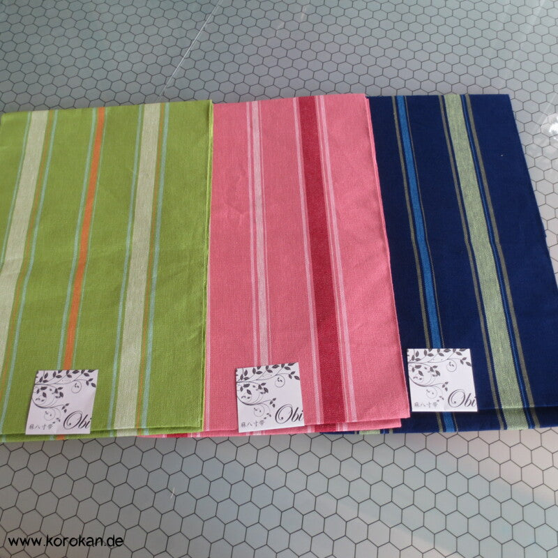 Streifen (Heko) Obi aus grob gewebtem Asa - Hanf