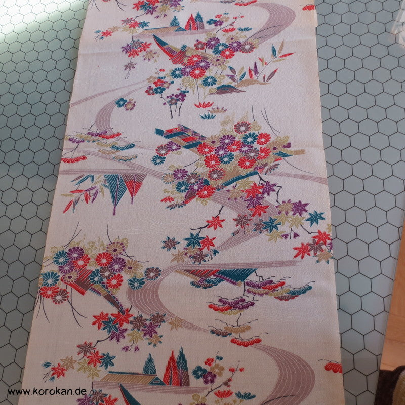 Blüten am Fluss Wolle Kimono Stoffrest