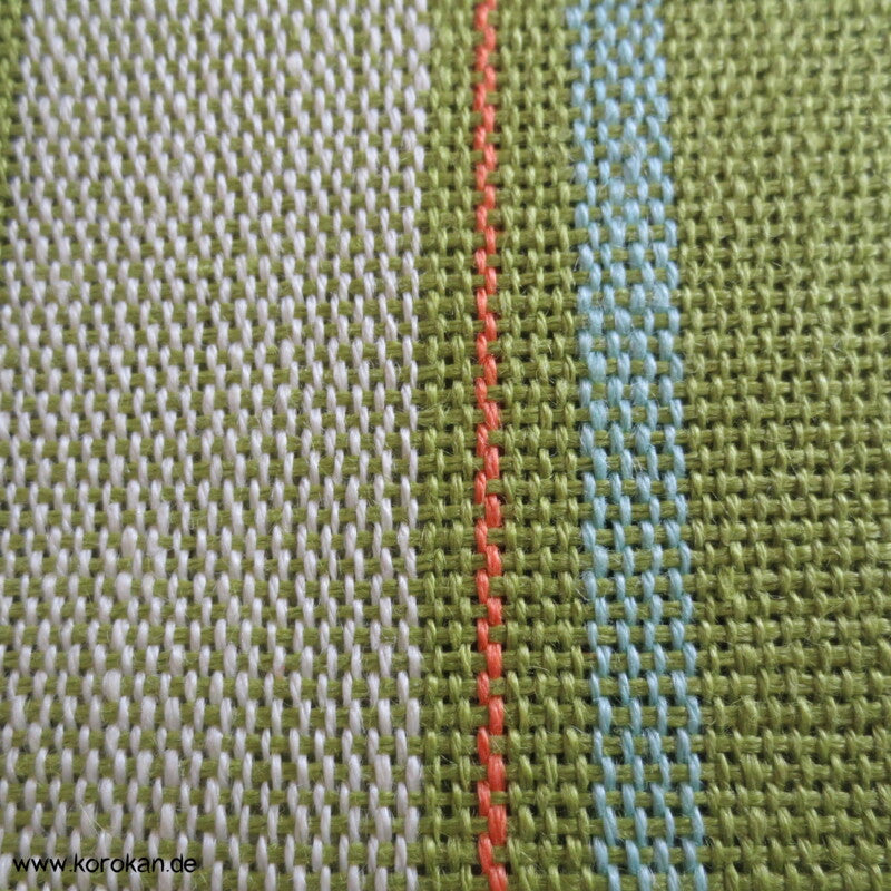 Streifen (Heko) Obi aus grob gewebtem Asa - Hanf