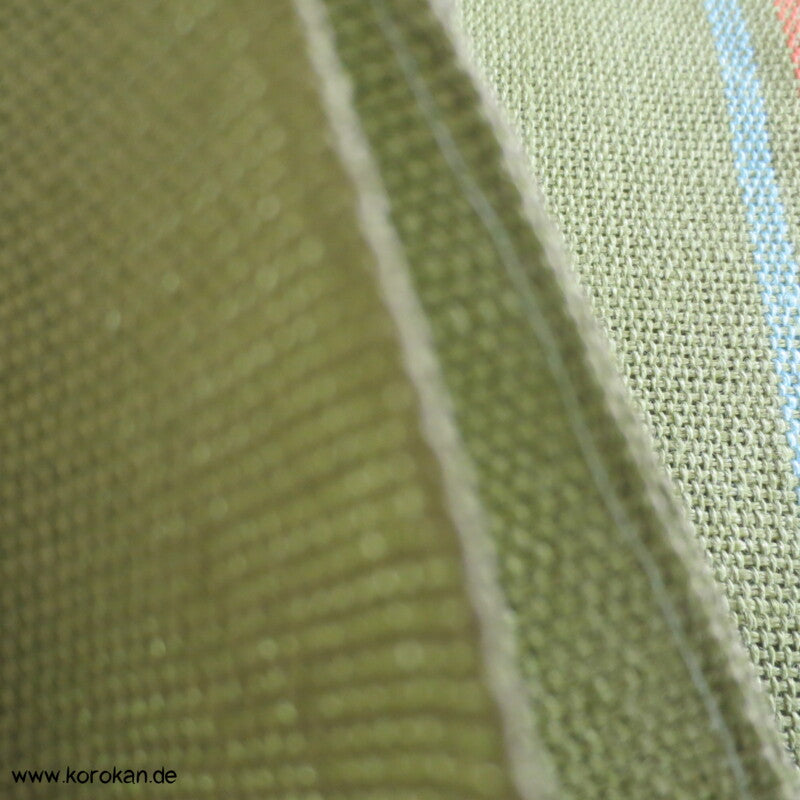 Streifen (Heko) Obi aus grob gewebtem Asa - Hanf