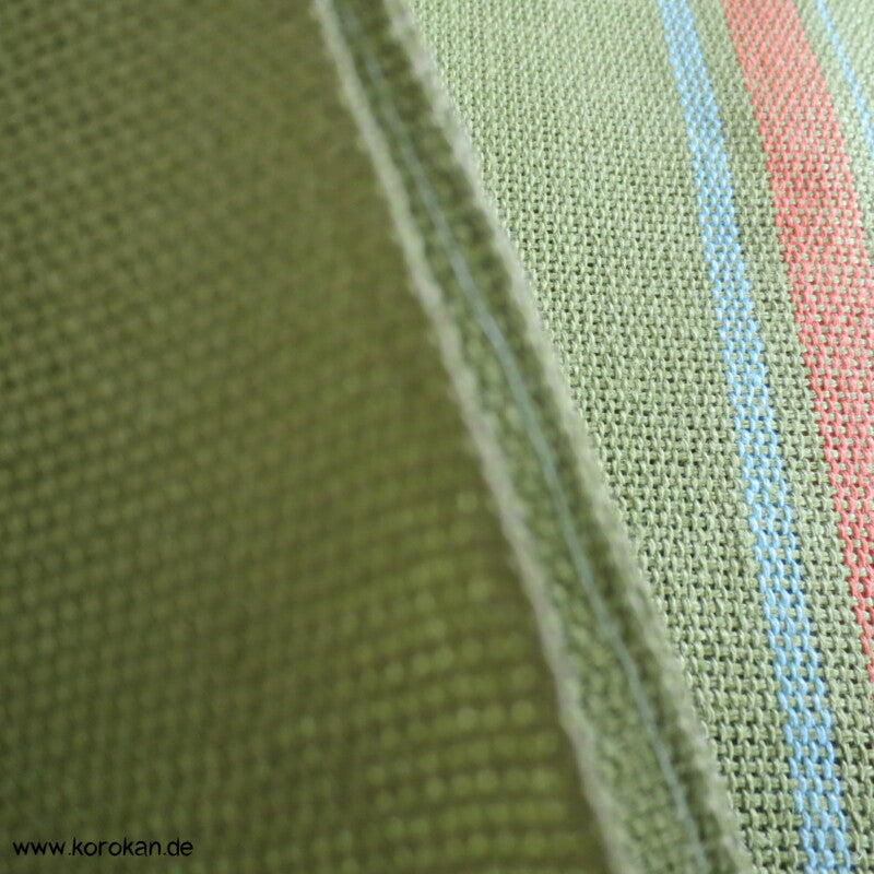 Streifen (Heko) Obi aus grob gewebtem Asa - Hanf