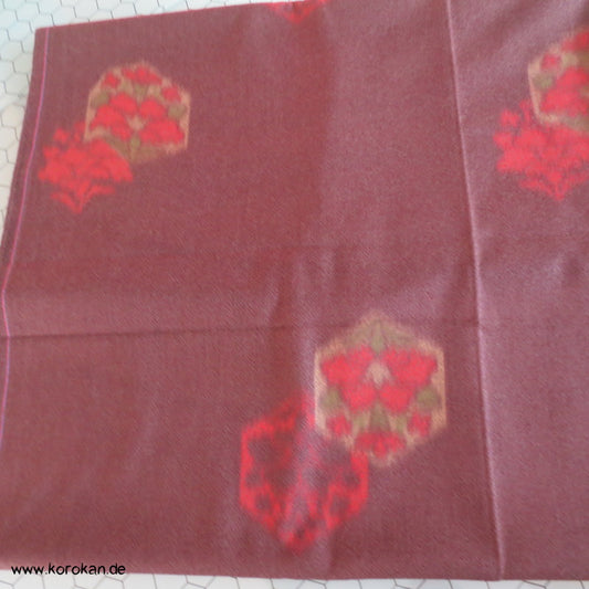 Kikko Muster rot in braun Kimono Wollflanell, doppelte Breite