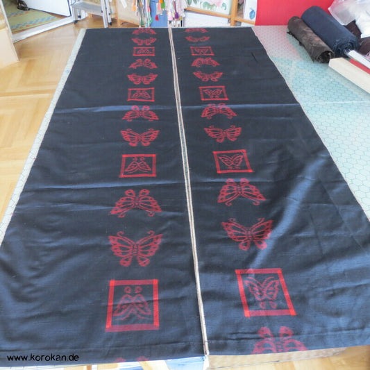 Noren Vorhangschal Tsumgi Kimono Seide, Schmetterlinge