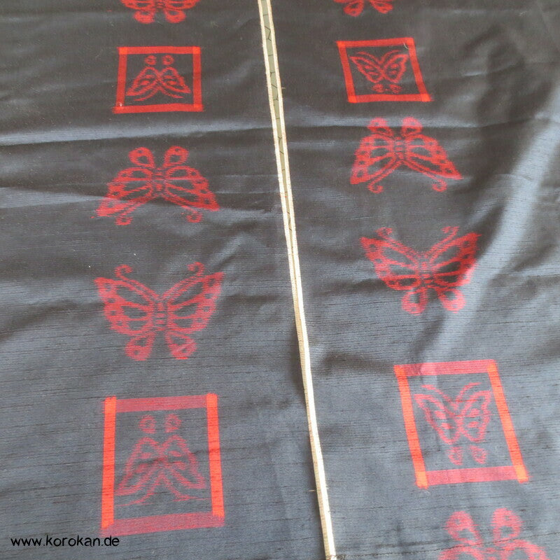 Noren Vorhangschal Tsumgi Kimono Seide, Schmetterlinge