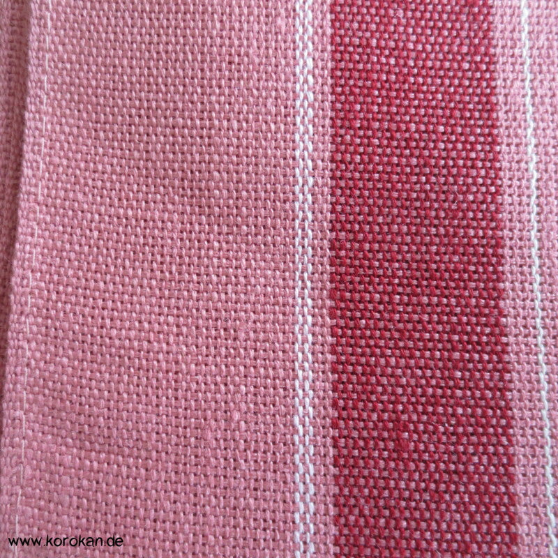 Streifen (Heko) Obi aus grob gewebtem Asa - Hanf