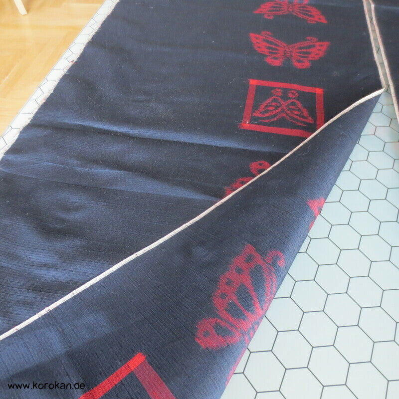 Noren Vorhangschal Tsumgi Kimono Seide, Schmetterlinge