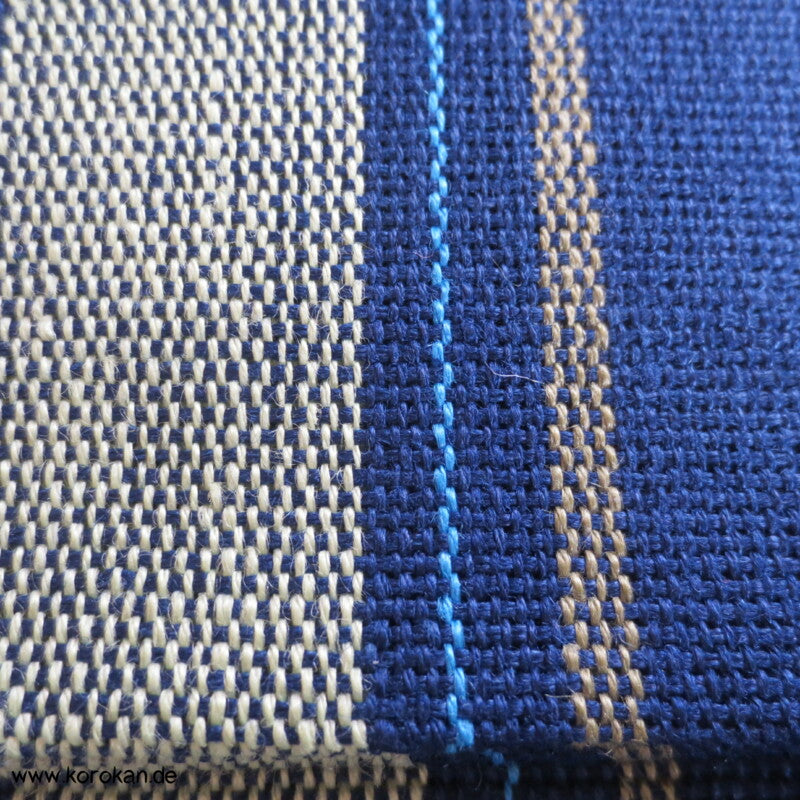 Streifen (Heko) Obi aus grob gewebtem Asa - Hanf