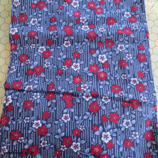 Streifen und Blumen Nemaki Baumwollflanell