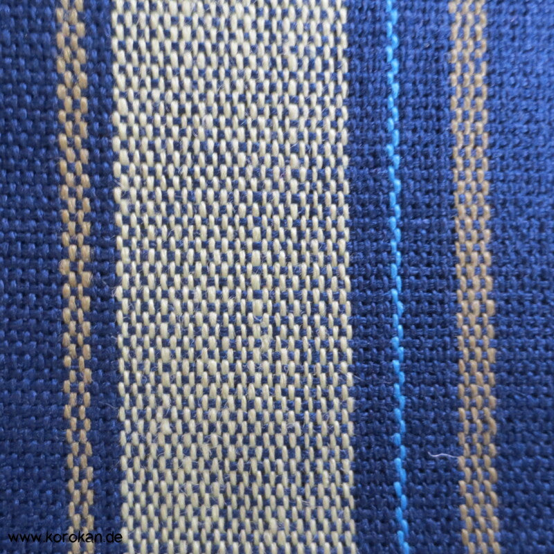 Streifen (Heko) Obi aus grob gewebtem Asa - Hanf