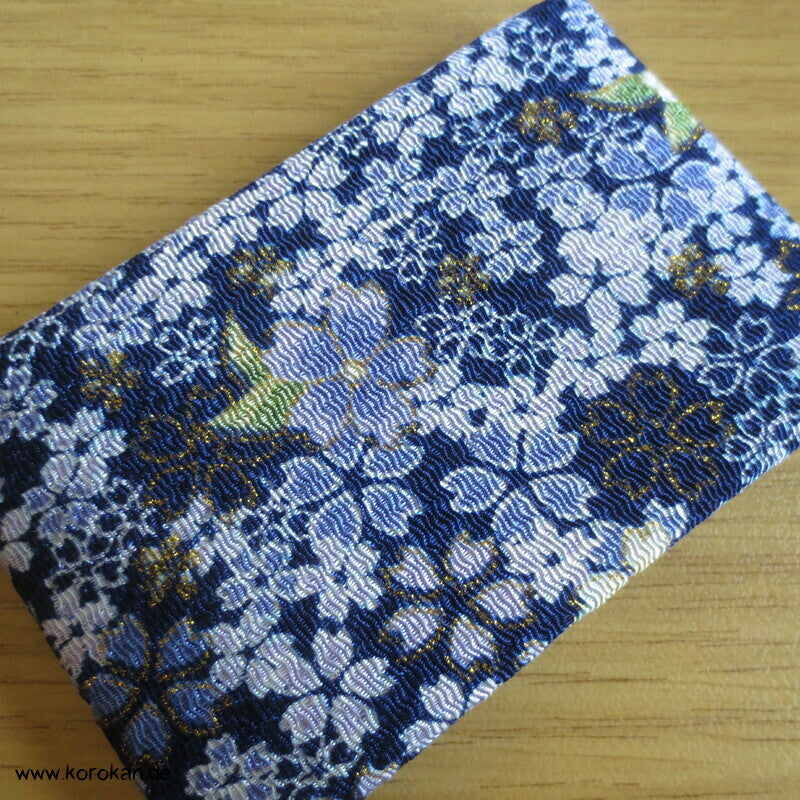 japanischer Taschenspiegel in Seidenfutteral, Sakura