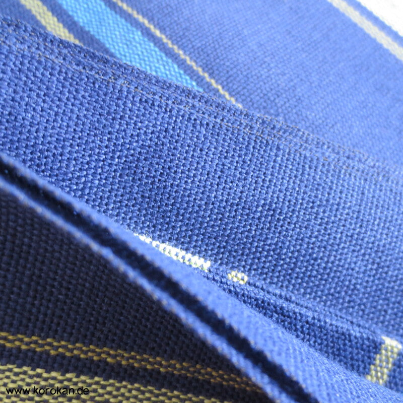 Streifen (Heko) Obi aus grob gewebtem Asa - Hanf