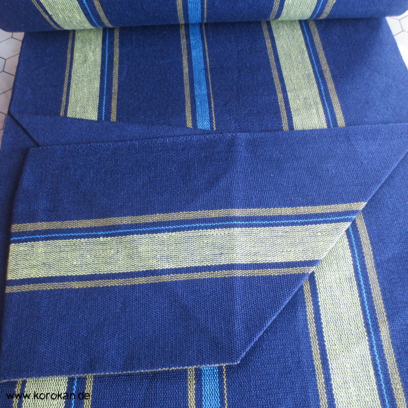 Streifen (Heko) Obi aus grob gewebtem Asa - Hanf