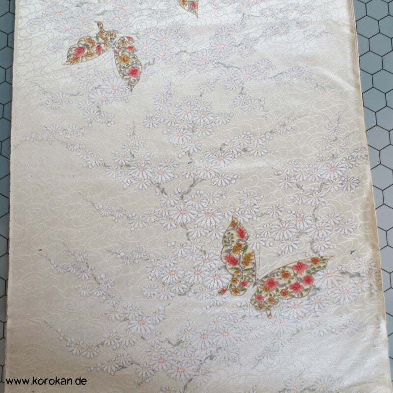 Schmetterling und Wellen Seide / Wolle Kimono Damast
