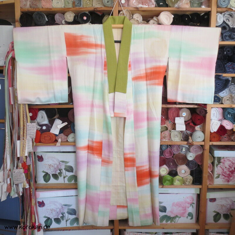 japanischer bunte Nebelschwaden Seide Juban Unterkimono