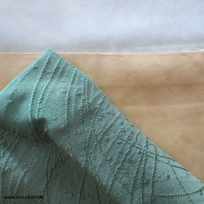 Bambus auf Reisgräsern Seidendamast Homongi Kimono
