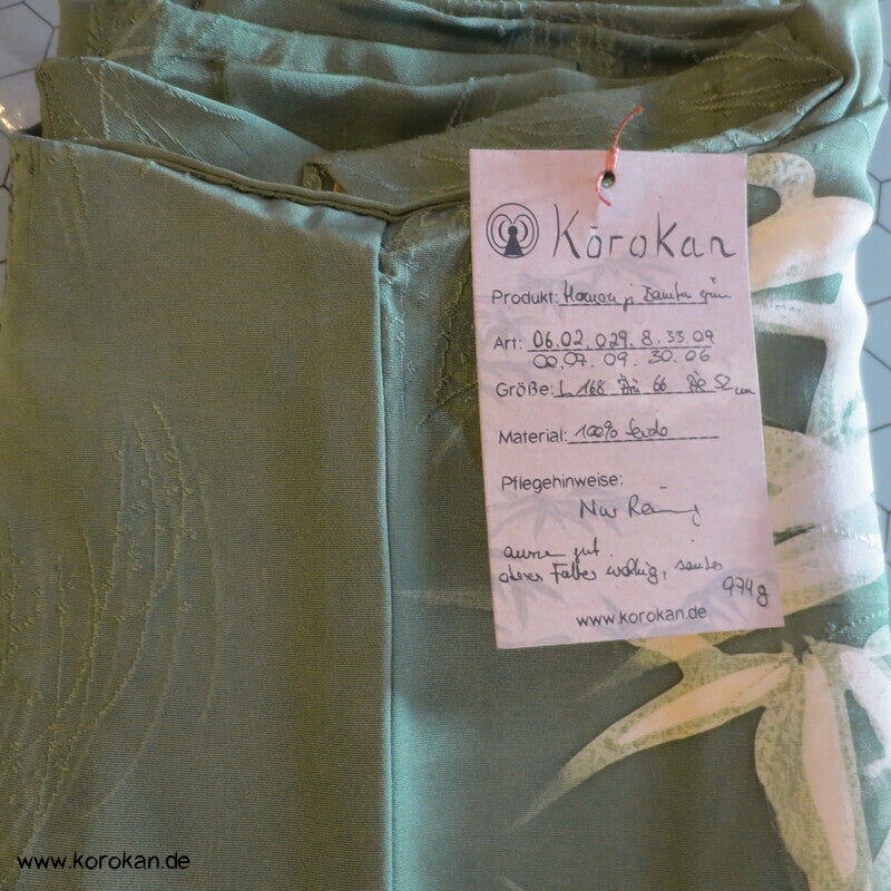 Bambus auf Reisgräsern Seidendamast Homongi Kimono