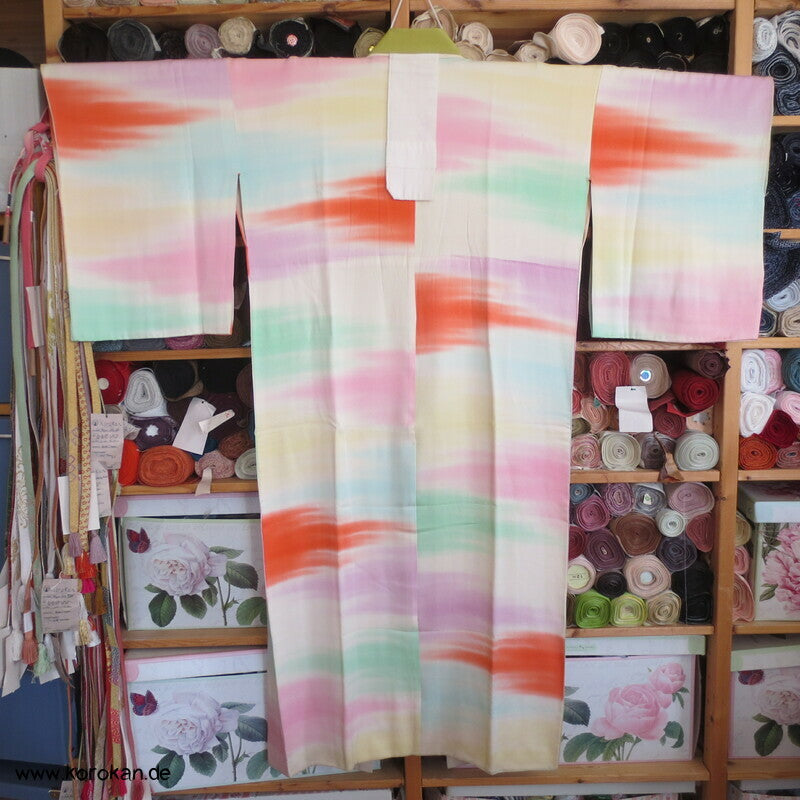 japanischer bunte Nebelschwaden Seide Juban Unterkimono