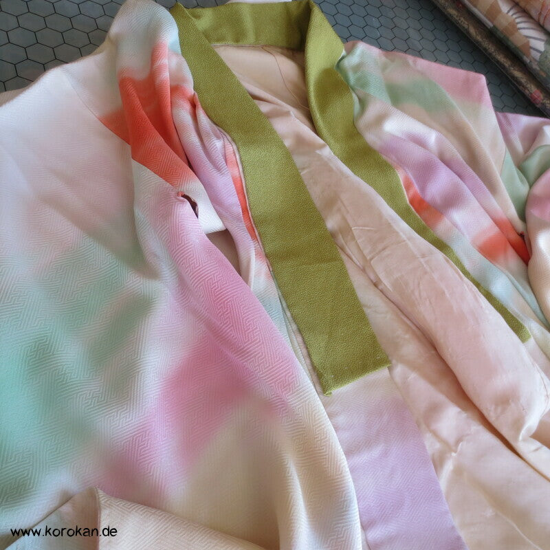 japanischer bunte Nebelschwaden Seide Juban Unterkimono