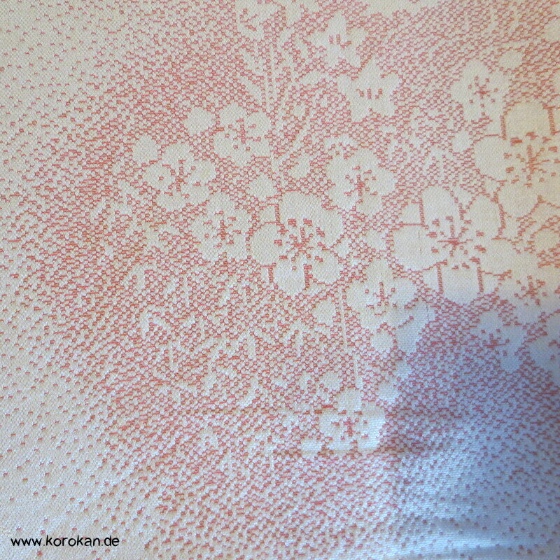 rosa Gartenlandschaft Hitoe Fein Jacquard Kimono