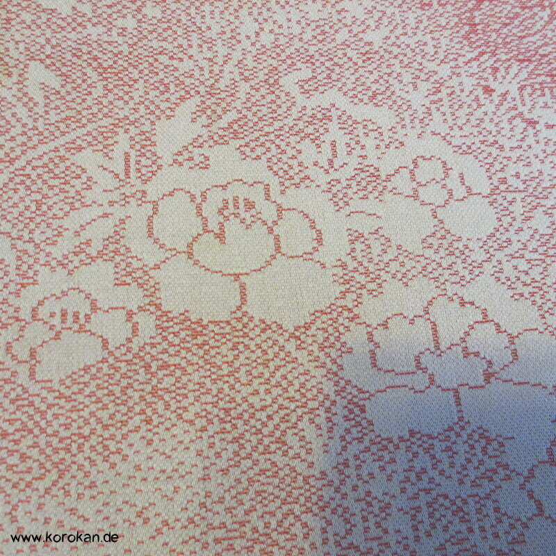 rosa Gartenlandschaft Hitoe Fein Jacquard Kimono
