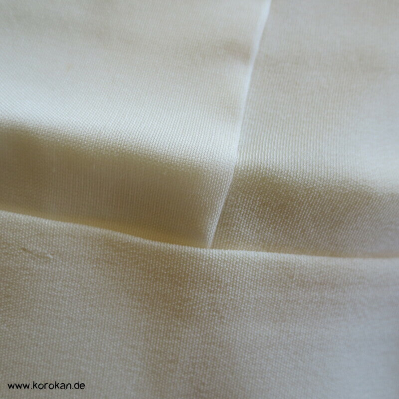 Jimon einfarbiger Kimono mit Webmuster, cremefarbene Seide