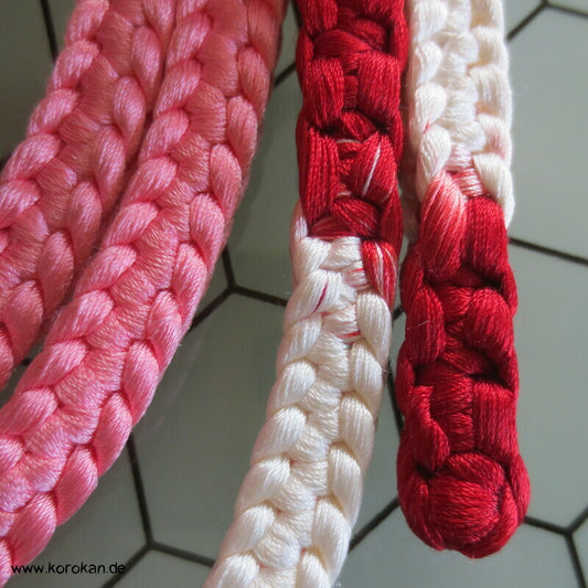 pink - rot, Verlauf Vintage Obijime, Seide, ohne Troddeln
