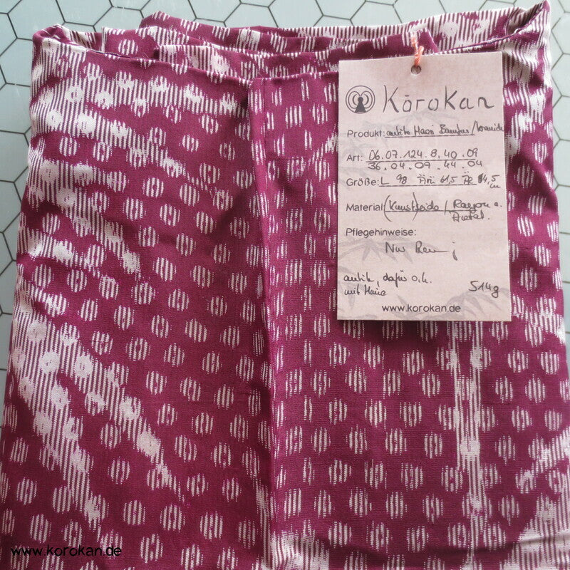 Bambus Kasuri, Kranich Futter Haori Kimono Jacke, mit Himo