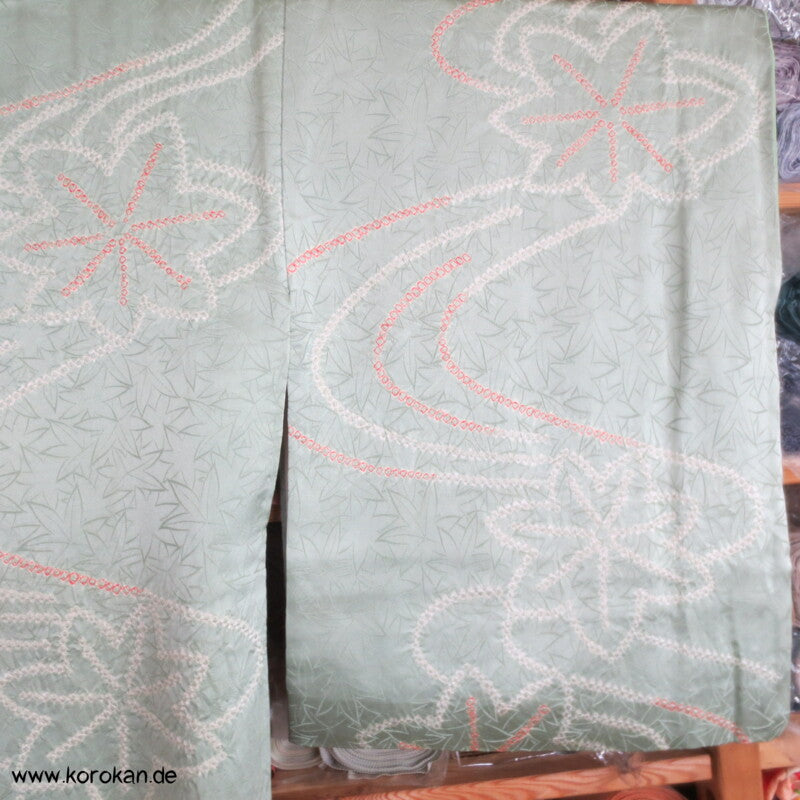 Ahornblätter Shibori Seiden Komon Kimono