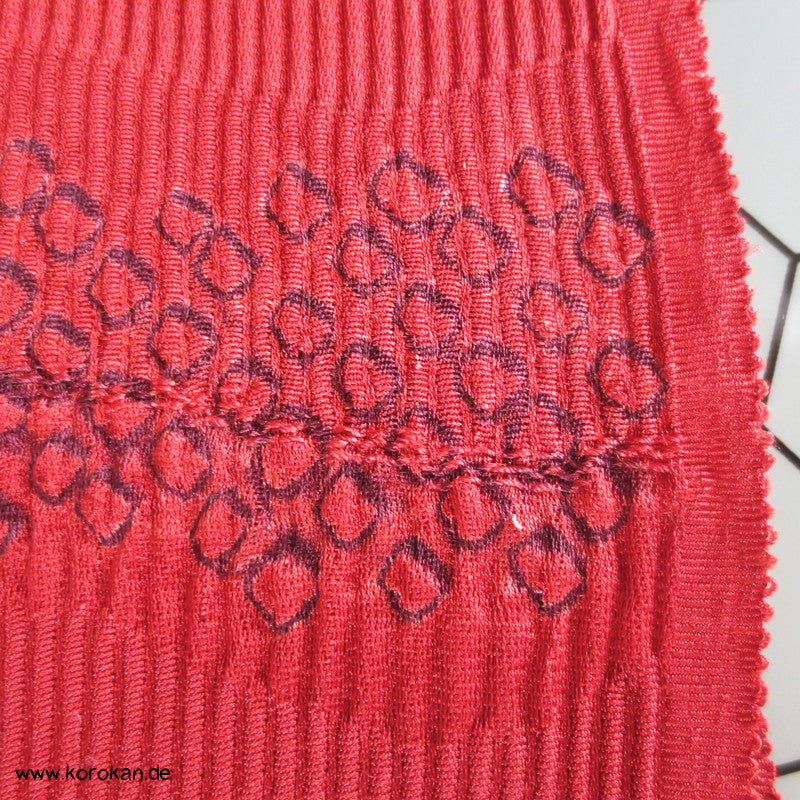 Shibori Wellen rostrot kreppige Kimono Seide
