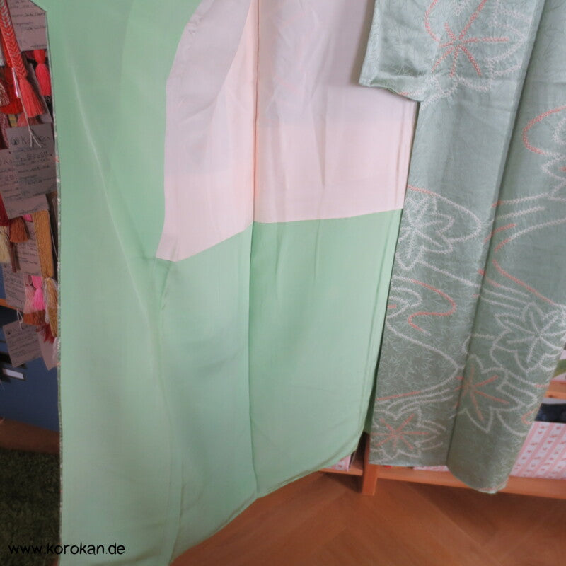 Ahornblätter Shibori Seiden Komon Kimono