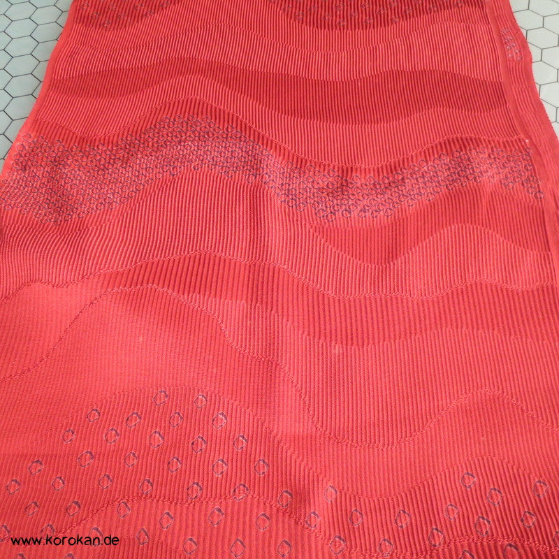 Shibori Wellen rostrot kreppige Kimono Seide