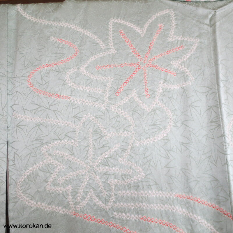 Ahornblätter Shibori Seiden Komon Kimono