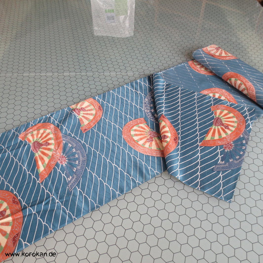 Genji Wasserrad Wellendamast Kimono Seide