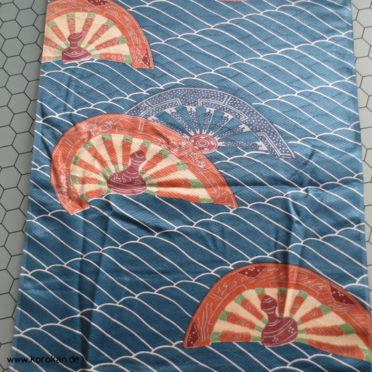 Genji Wasserrad Wellendamast Kimono Seide