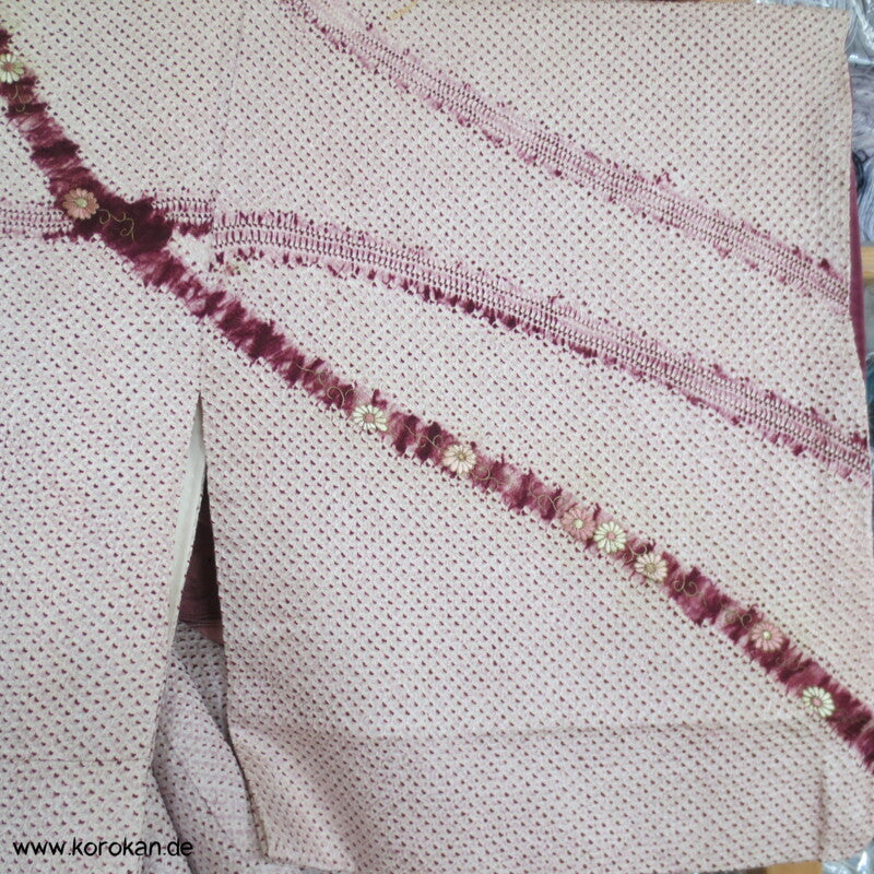 Antiker Shibori - Stickerei Homongi Kimono