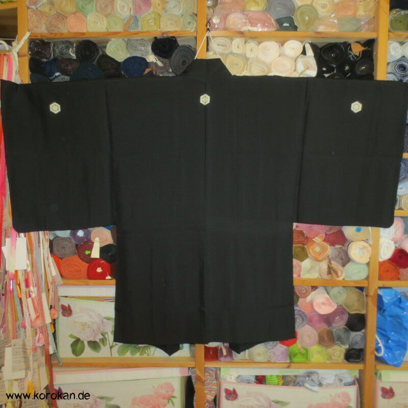 gemalter Tiger Futter, 5 Kikko Mon schwarze Haori Kimono Jacke