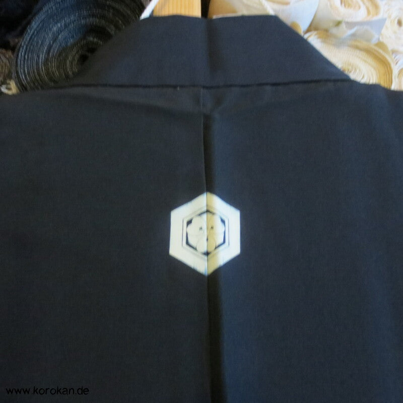 gemalter Tiger Futter, 5 Kikko Mon schwarze Haori Kimono Jacke