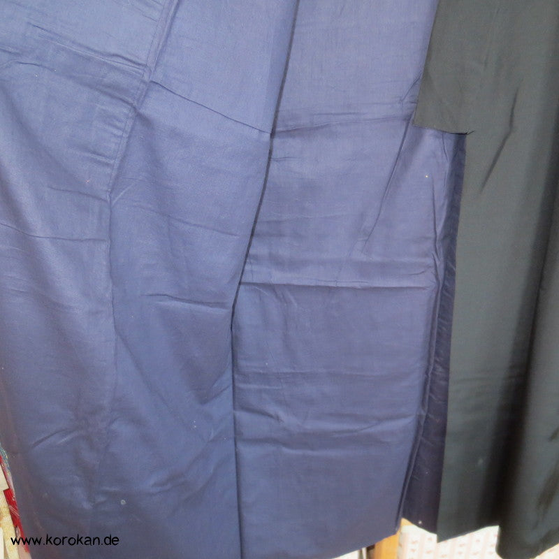 fünf Tachibana Mon Montsuki - schwarzer Seiden Kimono