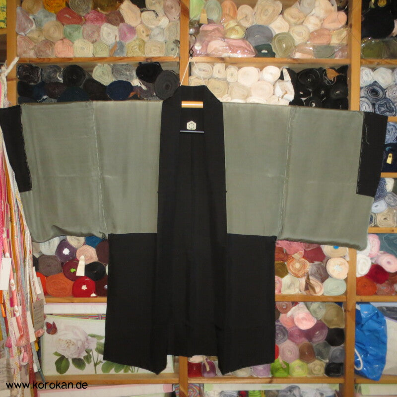 gemalter Tiger Futter, 5 Kikko Mon schwarze Haori Kimono Jacke