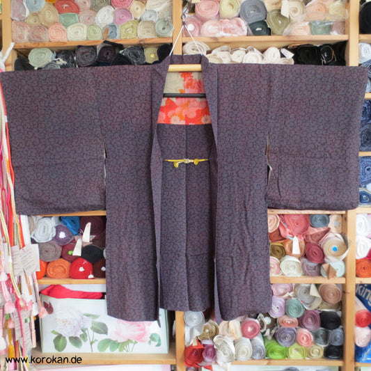 Karakusa Arabesken Haori - Kimono Jacke Seiden Chirimen Crepe