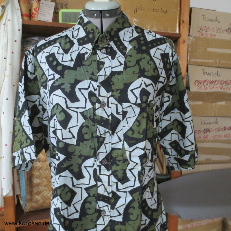 Hawai Herrenhemd aus afrikanischer Baumwolle, fein und leicht, Gr. L