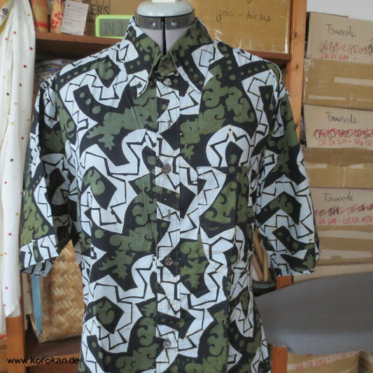 Hawai Herrenhemd aus afrikanischer Baumwolle, fein und leicht, Gr. L