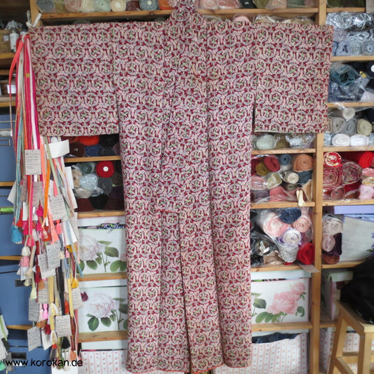 Shippo Muster aus Bambusblättern Komon Kimono