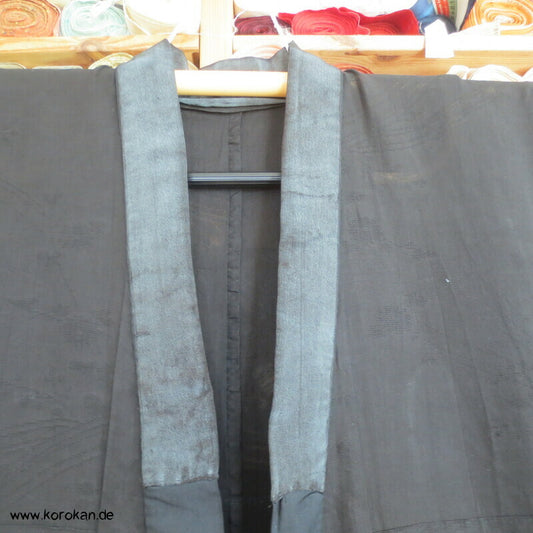 schwarz überfärbter Hanf Drehergewebe Juban Kimono