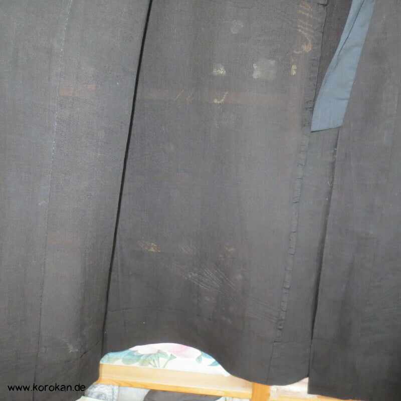 schwarz überfärbter Hanf Drehergewebe Juban Kimono