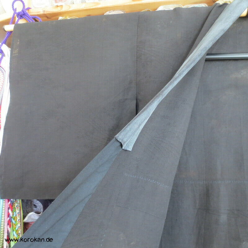 schwarz überfärbter Hanf Drehergewebe Juban Kimono