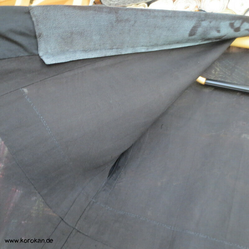 schwarz überfärbter Hanf Drehergewebe Juban Kimono