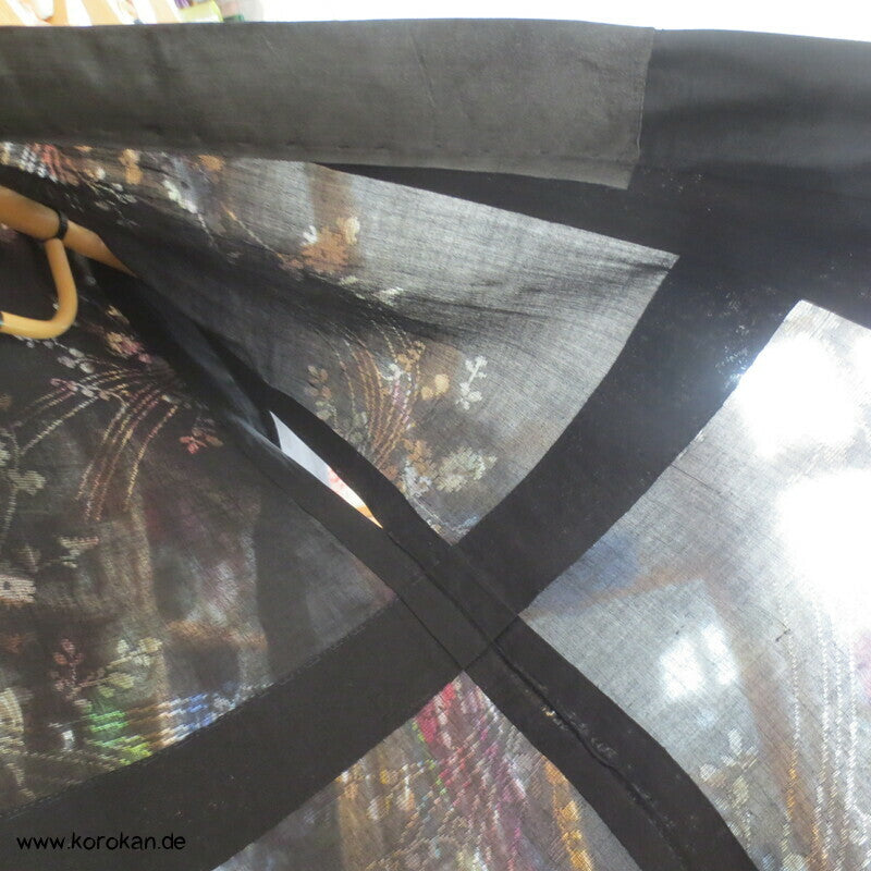 schwarz überfärbter Hanf Drehergewebe Juban Kimono