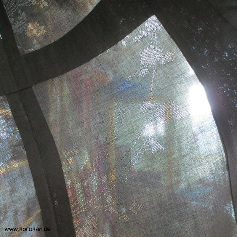 schwarz überfärbter Hanf Drehergewebe Juban Kimono